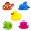 New 5 Badedyr and,frø,fisk,delfin,blæksprutte m.lys Badelegetøj