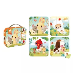 Discount 5 Progressive Farm Animal Puzzles 6-9-12-16 pcs Puslespil