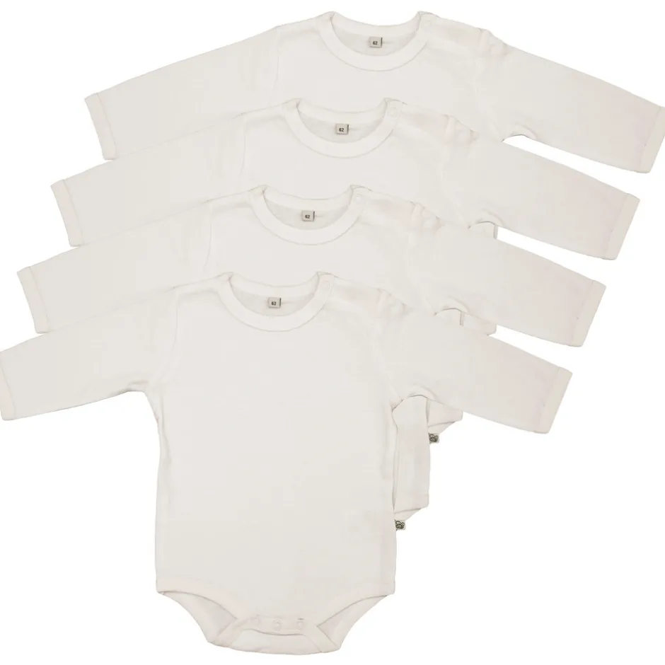 New 4 Stk L/Æ Bodystockings - White 100 Multipack|Bodystocking Langærmet