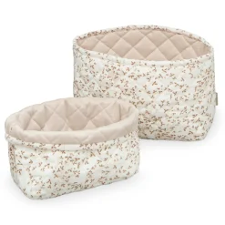 Outlet 2 Stk. Quiltet Opbevaringskurv - lierre/mandel Børn Pusleopbevaring|Kurve