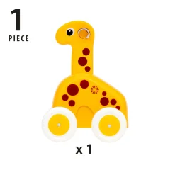 Hot 30229 Træk & Gå Giraf Trælegetøj