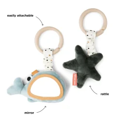 Clearance Aktivitetsophæng 2 stk. Wally - Blå Legetøj Til Barnevogne & Autostole