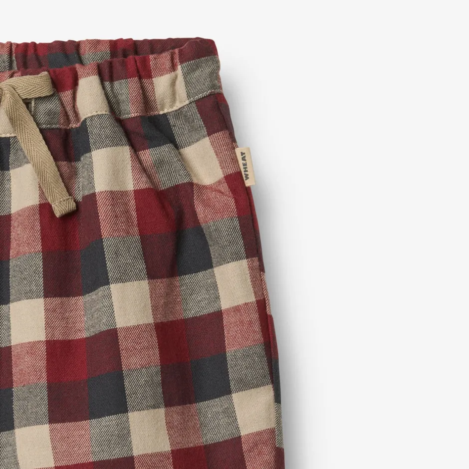 Outlet Arne Foret Bukser - Red Blue Check Bukser