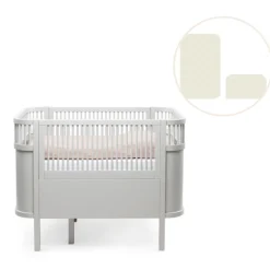 Online Baby & Jr. seng - Stone grå med madras Børn Tremmesenge