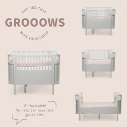 Best Baby & Jr. seng - stone grey - FSC® Børn Tremmesenge