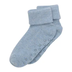 Outlet Baby rib sok m. ABS - Grey Dawn Melange Skridsikre Strømper|Strømper