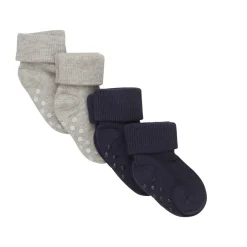 Baby rib strømpe m. ABS (4-pak) - 778 Strømper|Multipack