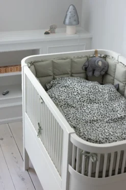 Outlet Baby sengetøj, blue olive, beige/blå 100x70 Børn Sengetøj