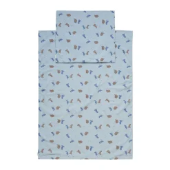 Discount Baby Sengetøj 70x100, Dino Blue Fog Børn Sengetøj
