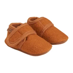 Clearance Baby wool slippers - Leather Brown Uld Hjemmesko