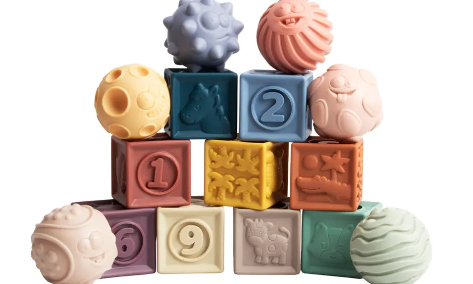 New Babymassage sæt med stableklodser 15 stk Stabelklodser