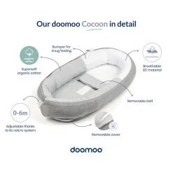 Clearance Babynest - stribet grå Børn Nest