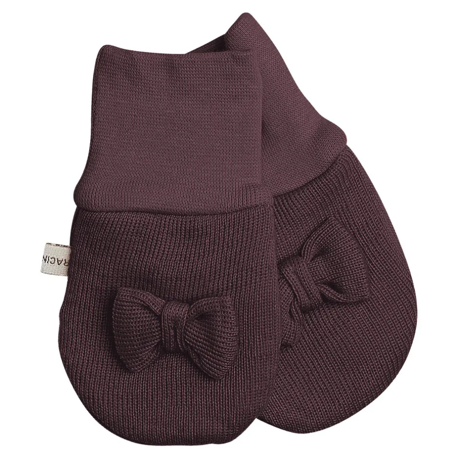 Discount Babyvanter u/tot m. Sløjfe - Red Grape Luffer & Vanter|Uldhuer, Uldvanter & Uldfutter