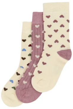 Clearance Bamboo strømper 3 pak - HEART MIX Strømper|Multipack