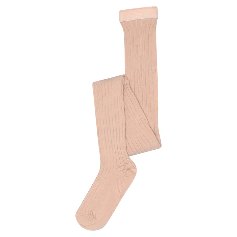 Hot Basic Rib Strømpebuks - 853-Rosa Strømpebukser