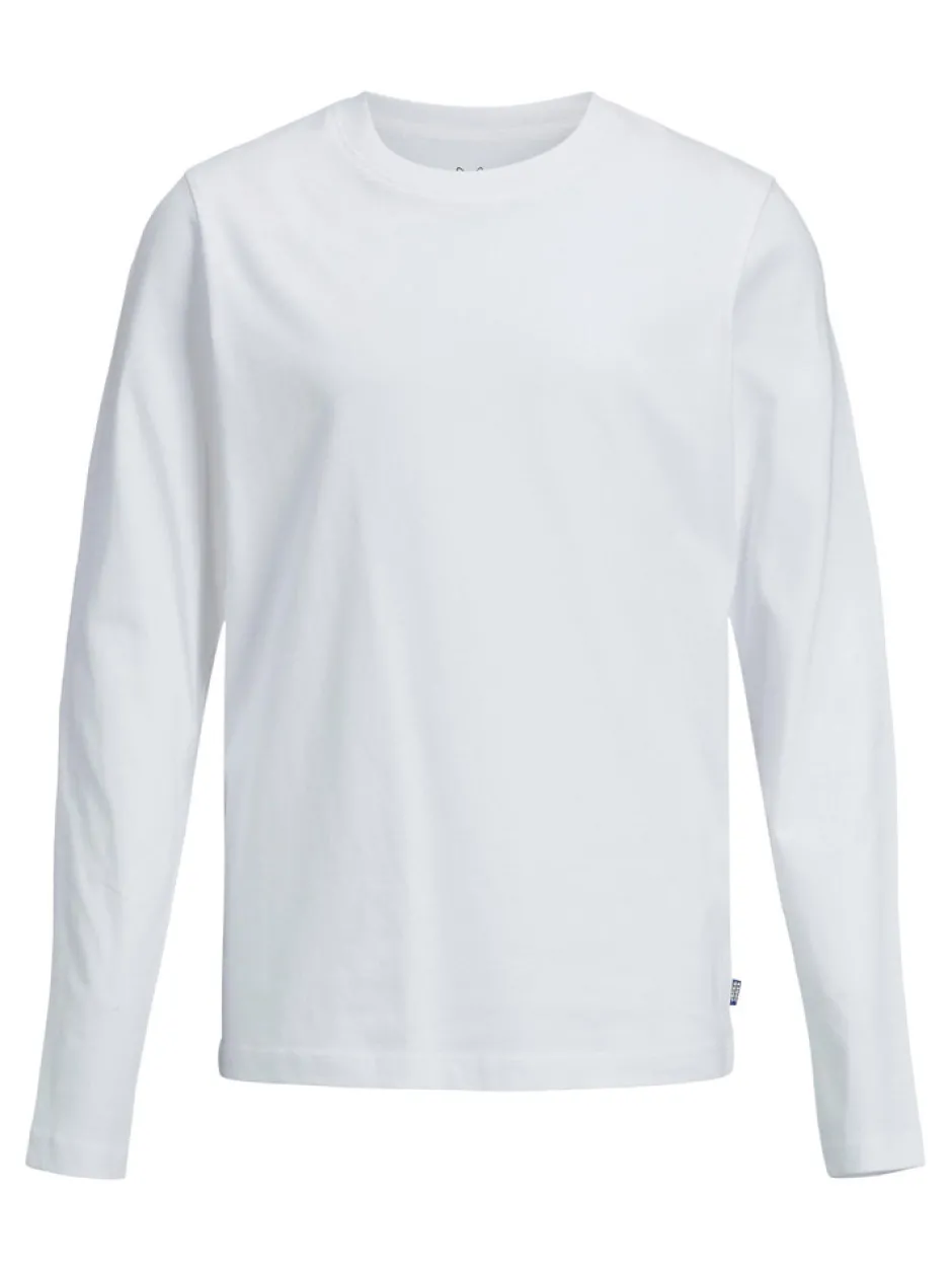 New Basis tee langærmet o-neck - WHITE Bluser