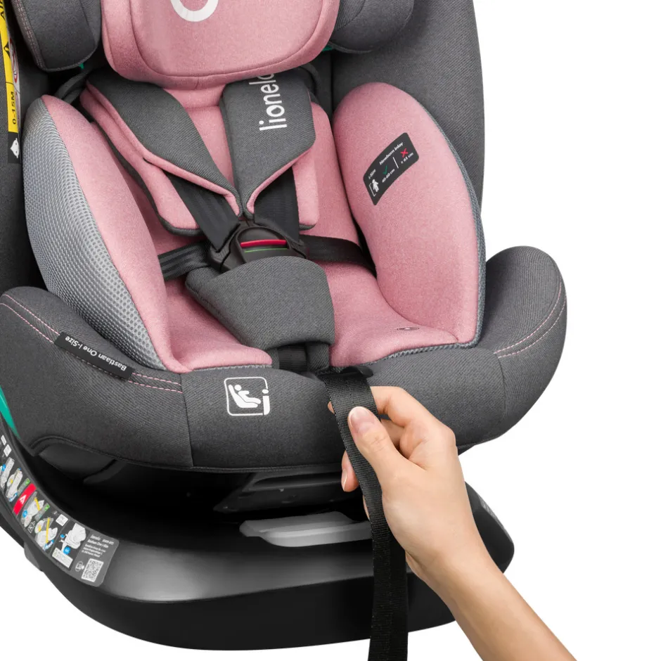 Bastiaan one i-size - pink rose Autostole Med Integreret Baser|Autostole 40-150 Cm (0-12 År)