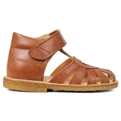 Sale Begynder sandal med hjerte - Cognac Sandaler Med Lukket Tå|Begyndersandaler