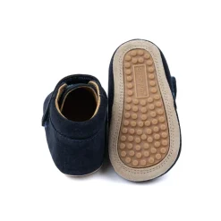 Outlet Begynder velcro season - Navy suede Hjemmesko