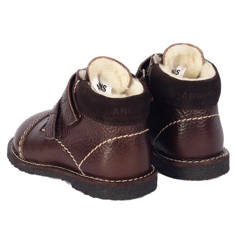 Hot Begynder velcrosko - DARK BROWN Vinterstøvler|Begyndersko