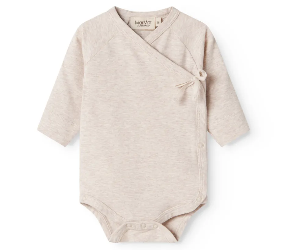 New Belita Slå-om-body - Light beige melange Bodystocking M. Skrålukning