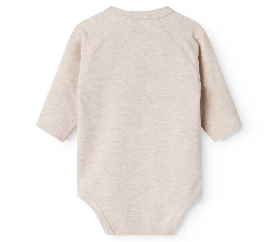 New Belita Slå-om-body - Light beige melange Bodystocking M. Skrålukning