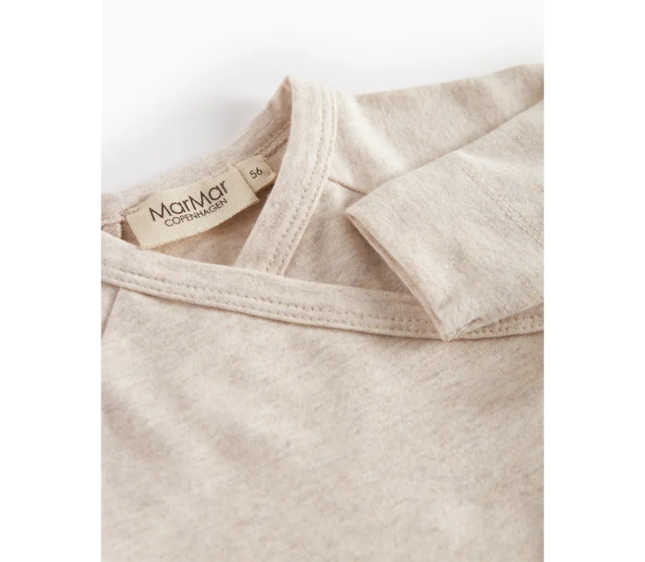 New Belita Slå-om-body - Light beige melange Bodystocking M. Skrålukning