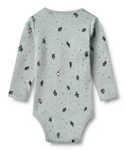 Hot Berti Body Langærmet - Soft rain penguins Bodystocking Langærmet