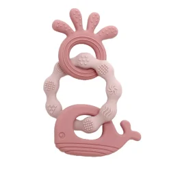 Discount Biderangle i silikone med hval og blæksprutte vedhæng Bideringe & Rangler