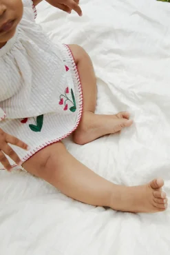 Online Bæk og bølge babyset m. broderi - BERRY Bodysæt