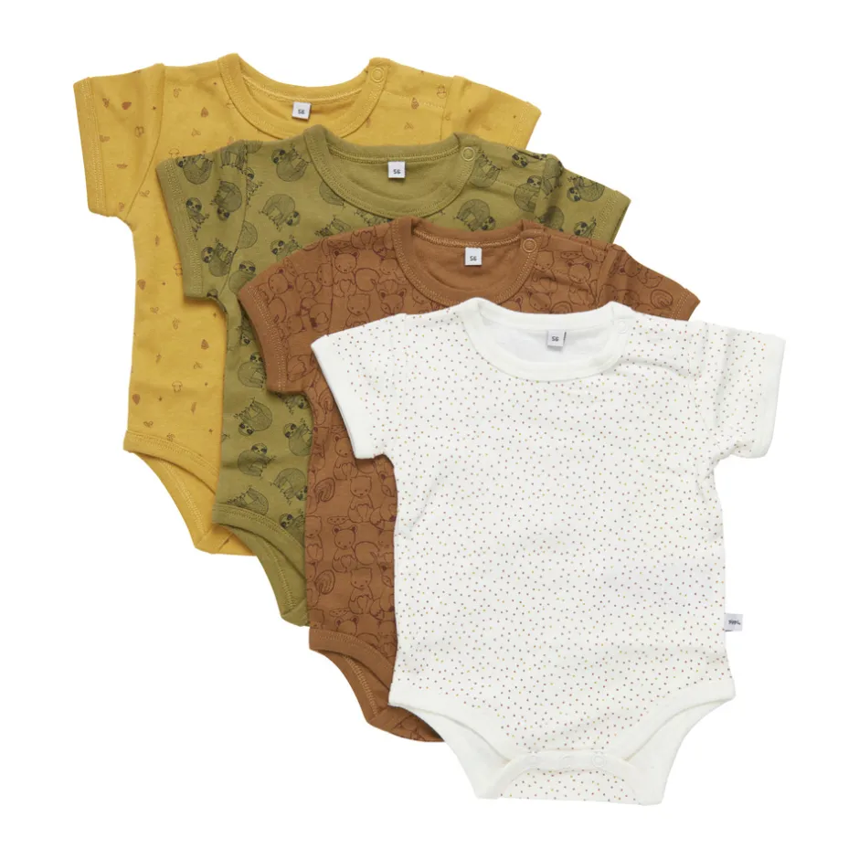 New Body Kortærmet Med Print 4-Pak - 384 Multipack|Bodystocking Kortærmet