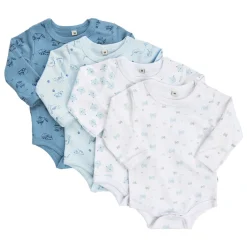 Body Langærmet Med Print 4-Pak - 701 Multipack|Bodystocking Langærmet