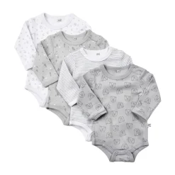Discount Body Langærmet Med Print 4-Pak - 190 Multipack|Bodystocking Langærmet