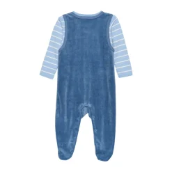 New Body langærmet m.velour romper - Blue Fushion Bodysæt|Heldragter M. Fod