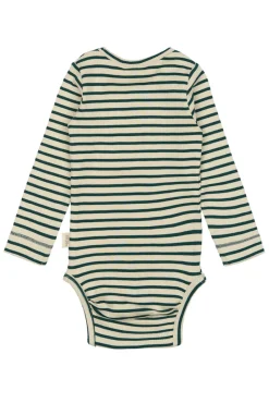 New Body ls - Dark Sea/Off White Bodystocking Langærmet