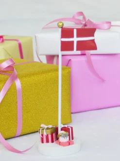 Outlet Bordflag, pakker i pink og rød Børn Fødselsdagstoge