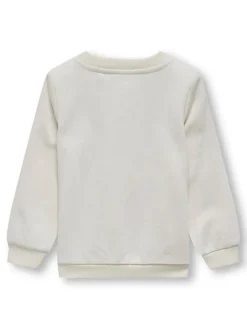 Bow langærmet o-neck sweat - CLOUD DANCER Bluser