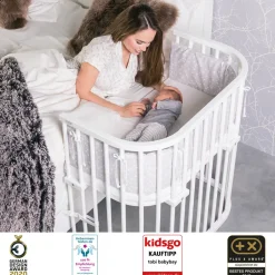 Outlet Boxspring bedside crib - Hvid Børn Side By Side Senge