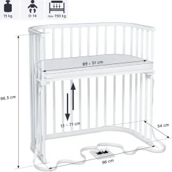 Outlet Boxspring bedside crib - Hvid Børn Side By Side Senge