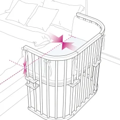 Outlet Boxspring bedside crib - Hvid Børn Side By Side Senge