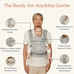 Sale Bæresele, Omni Deluxe, Mesh - Pearl Grey Bæreseler & Vikler