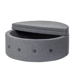 Børnesofa cirkel - mørkegrå/sortgrå knap Børn Tumlemøbler