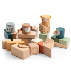 Clearance Byggeklodser i træ, Totem, Wildlife animals Træklodser