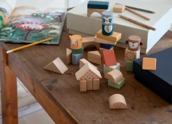 Clearance Byggeklodser i træ, Totem, Wildlife animals Træklodser