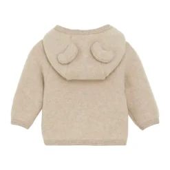 Cardigan m. Ører Uld Fleece - Camel Melange Uldoverdele|Cardigans, Veste & Trøjer