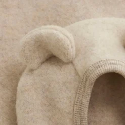 Sale Cardigan m. Ører Uld Fleece - Camel Melange Uldoverdele|Cardigans, Veste & Trøjer