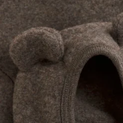 Best Cardigan m. Ører Uld Fleece - Brown Melange Uldoverdele|Cardigans, Veste & Trøjer