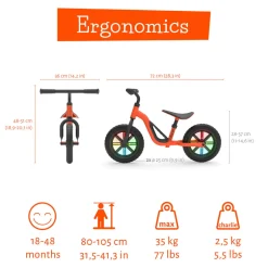 Outlet Charlie Glow balancecykel - Orange Løbecykler & Cykler