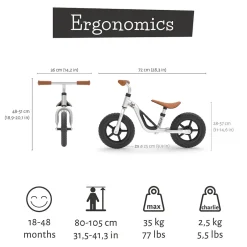 Online Charlie letvægts-balancecykel silver Løbecykler & Cykler