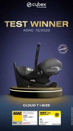 New Cloud T i-Size PLUS inkl. base - Platinium white Autostole 40-87 Cm (0-15 Mdr.)